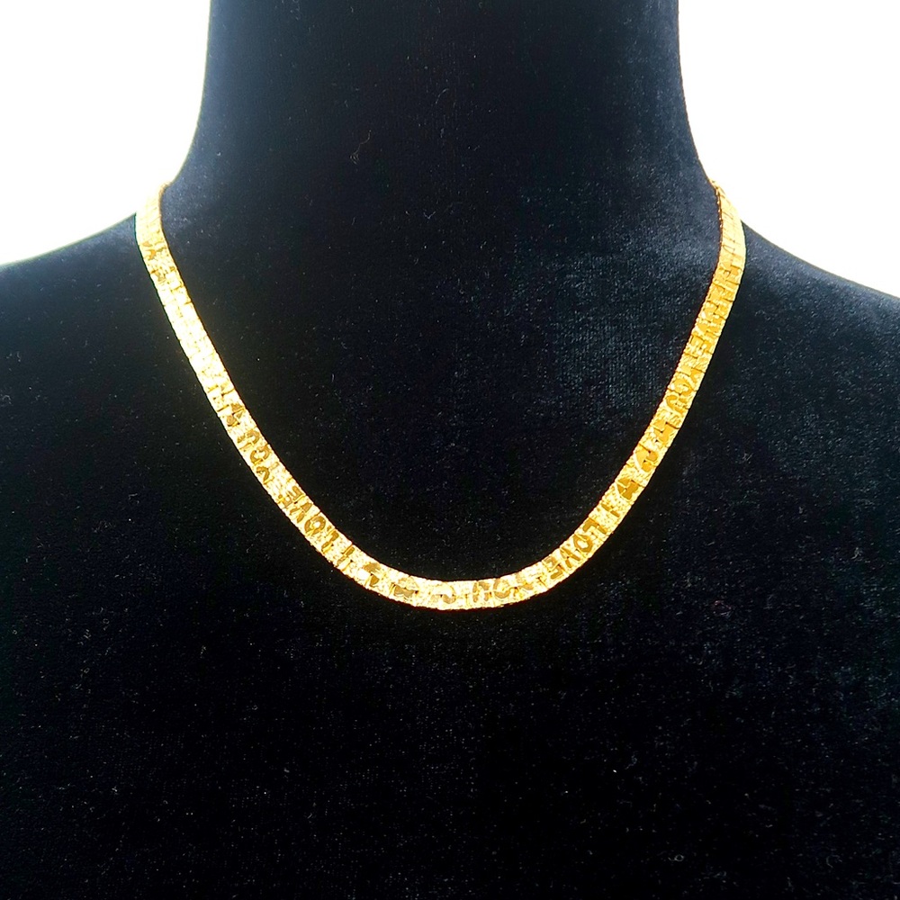 Women’s Gold Plated I Love You Graved Necklace